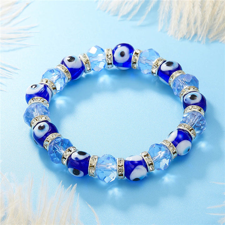 Olivenorma Evil Eye Hamsa Pendant Epoxy Zircon Bracelet - Evil Eye&Light Blue Zircon - image 22