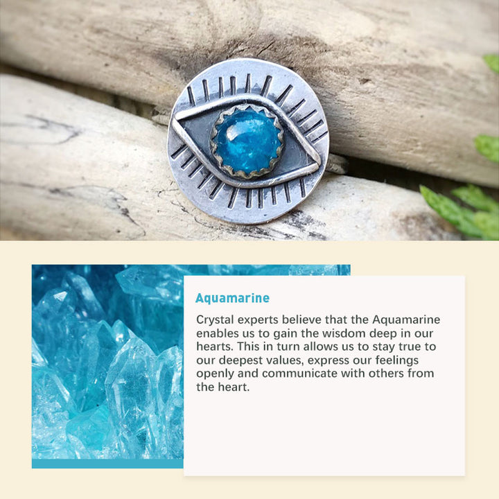 Chrysoprase Evil Eye Protection Ring - image 12