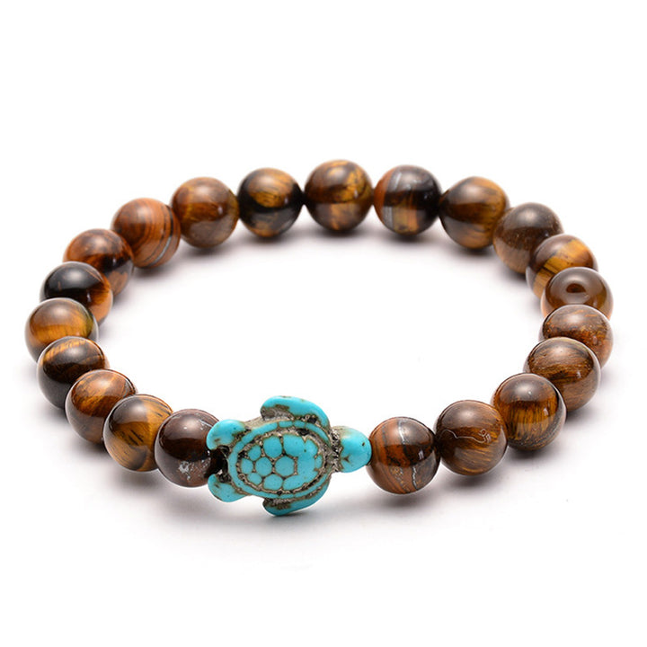 Natural Stone Turtle Bracelet - Tiger Eye #2 - image 5