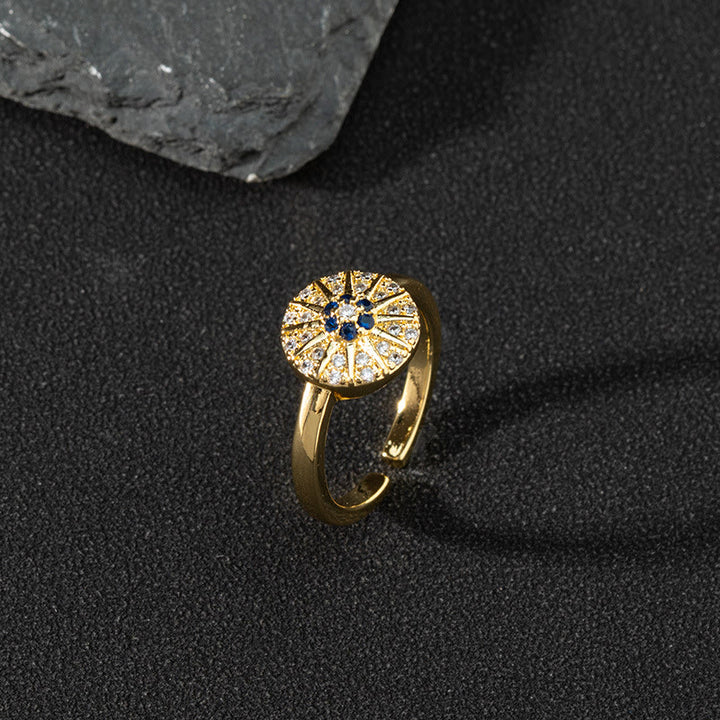 Olivenorma White Zircon Ring Evil Eye Adjustable Ring - Sapphire & Zircon - image 8