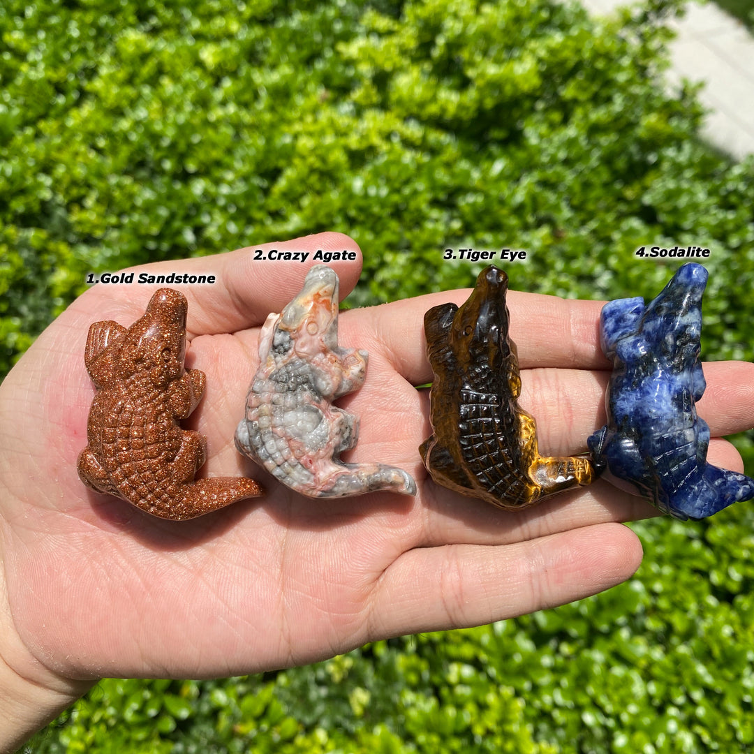 Olivenorma 2'' Crystal Carved Crocodile Figurine Gemstone Decoration - image 19