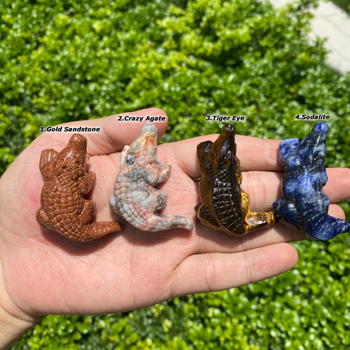 Olivenorma 2'' Crystal Carved Crocodile Figurine Gemstone Decoration - image 19