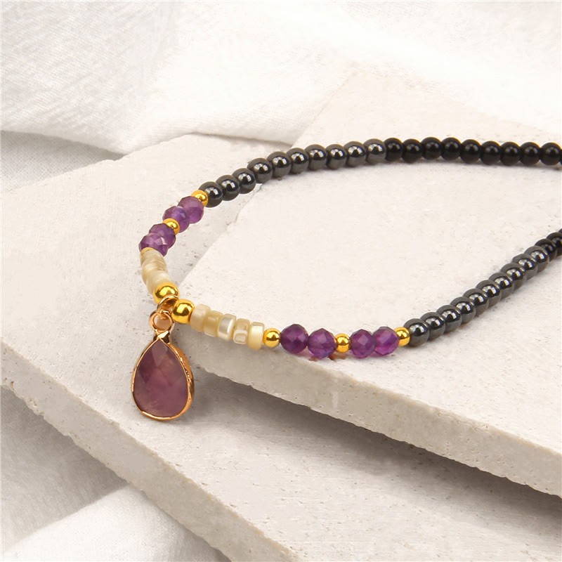 Olivenorma Natural Obsidian Faceted Glass Gemstone Pendant Necklace - image 8