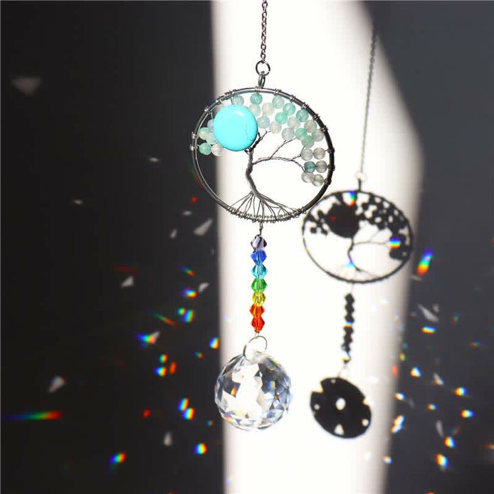 Colorful Tree of Life Crystal Wind Chime Suncatcher - image 9