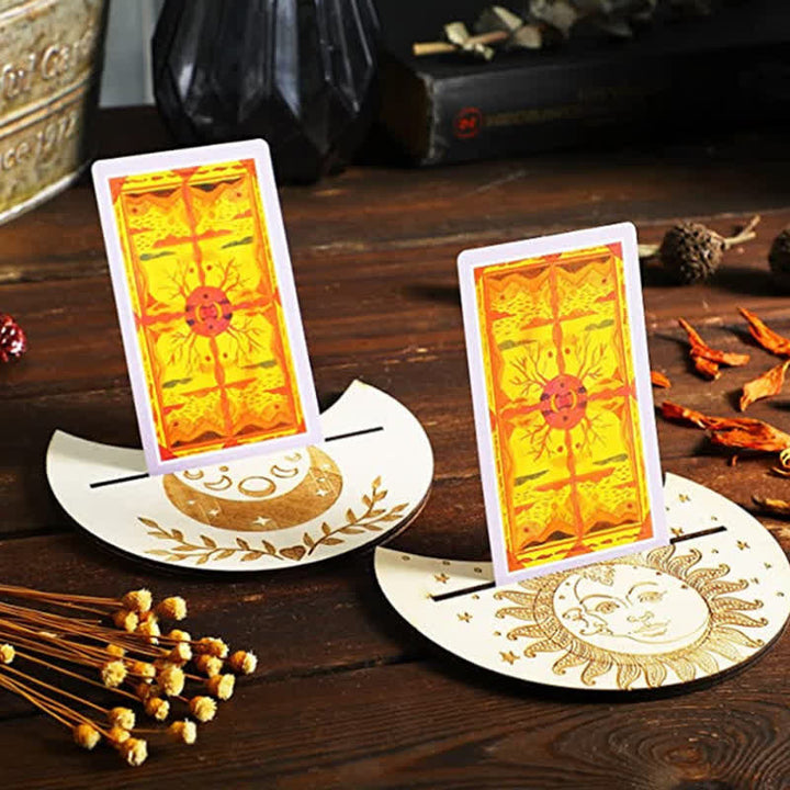 Moon And Eyes Wooden Tarot Card Holder - image 3