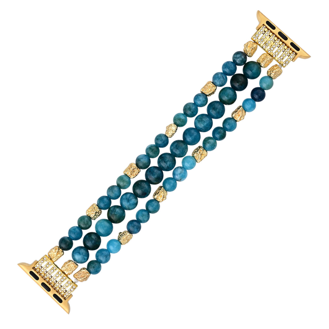 Olivenorma Blue Apatite Beaded Elastic Cord Apple Watch Strap - image 2