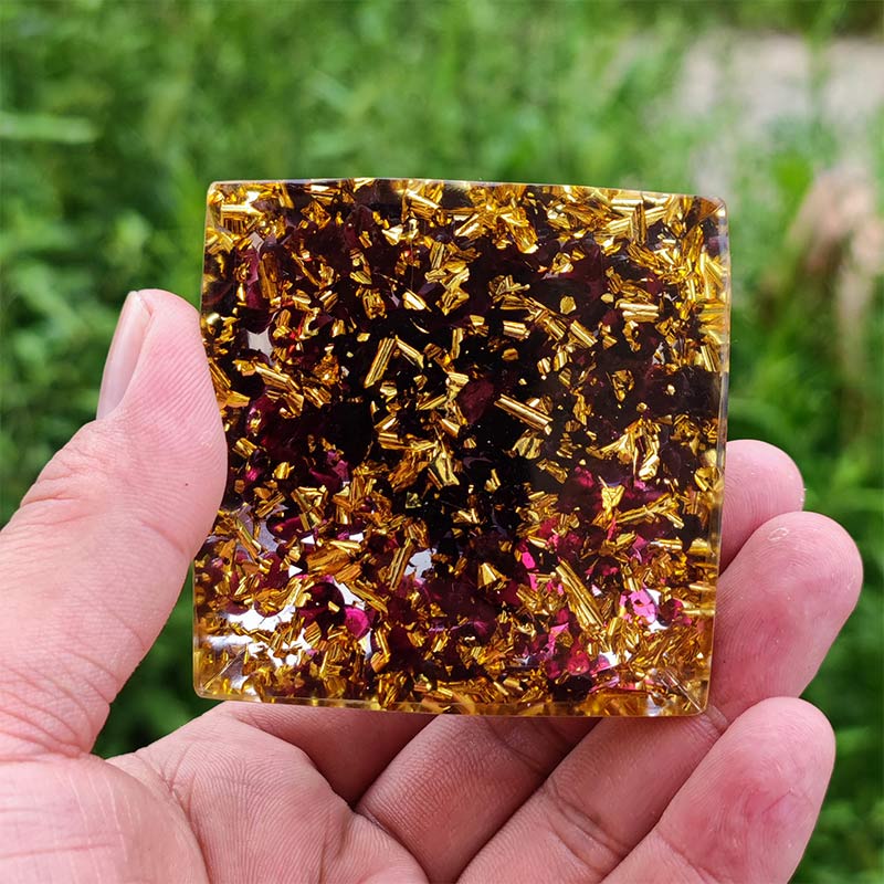 Olivenorma Amethyst with Garnet Capricorn Zodiac Orgone Pyramid - image 4