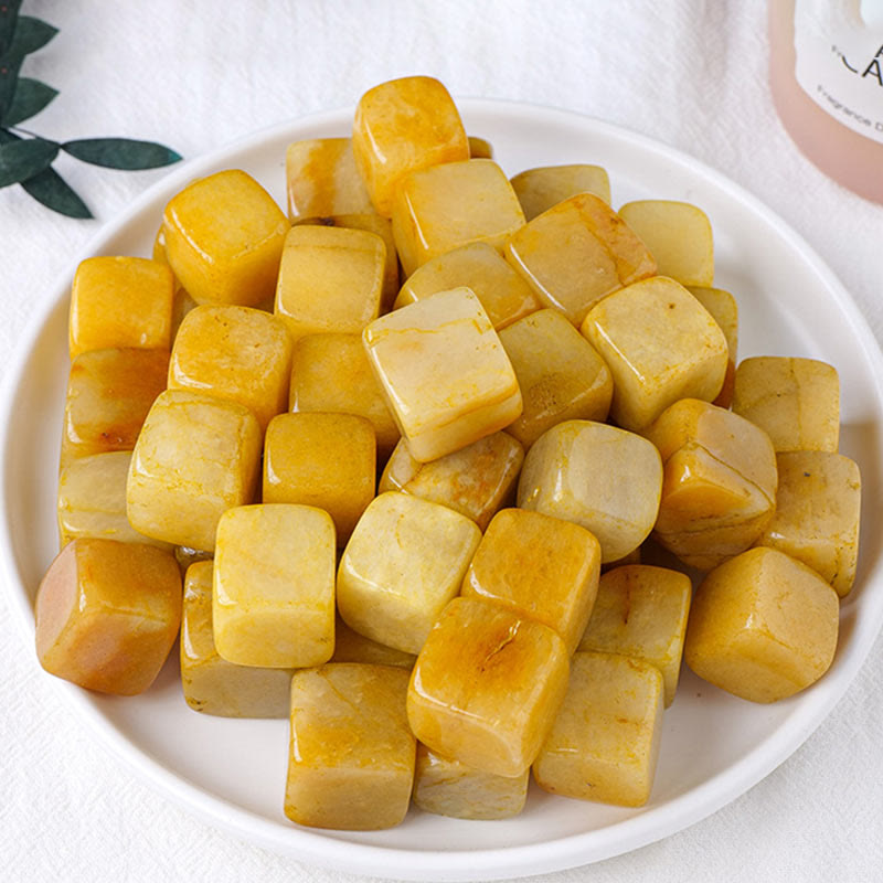 Olivenorma Yellow Agate Crystal Cube Natural Stone - 100g/pack - Yellow Agate - image 0