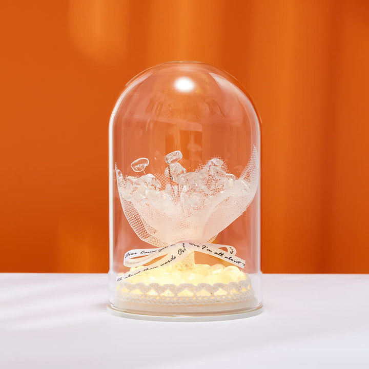 Olivenorma Natural Crystal Glass Cover Feng Shui Tree Decoration - Clear Crystal & Bouquet - image 2