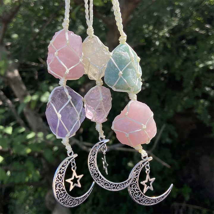 Natural Crystal Stone Moon&Star Symbol Wind Chime - image 1