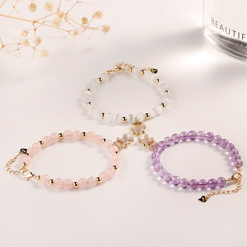 Olivenorma 6mm Amethyst Crystal Bear Charm Bracelet - image 7