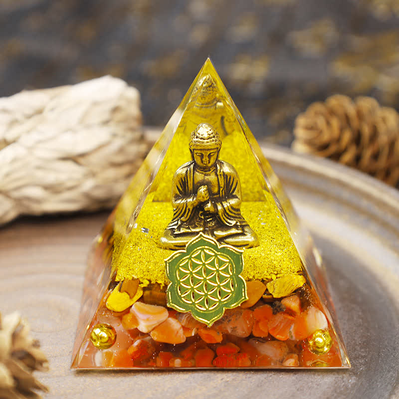 Olivenorma Red Jasper With Buddha Orgone Pyramid - image 1