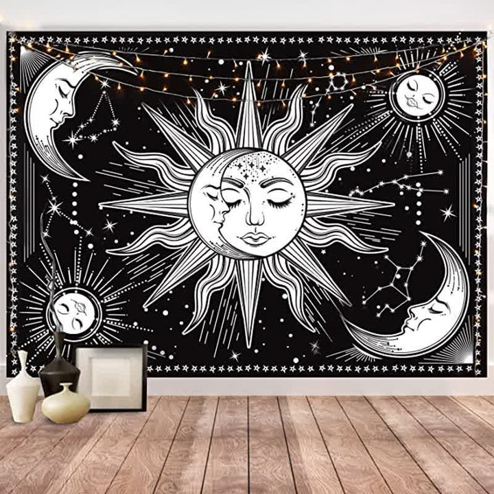 Olivenorma Sun And Moon Retro Art Yoga Wall Hanging Tapestry - image 2