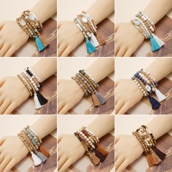 Olivenorma Set of 6 Engraved Natural Crystal Bracelets - image 38