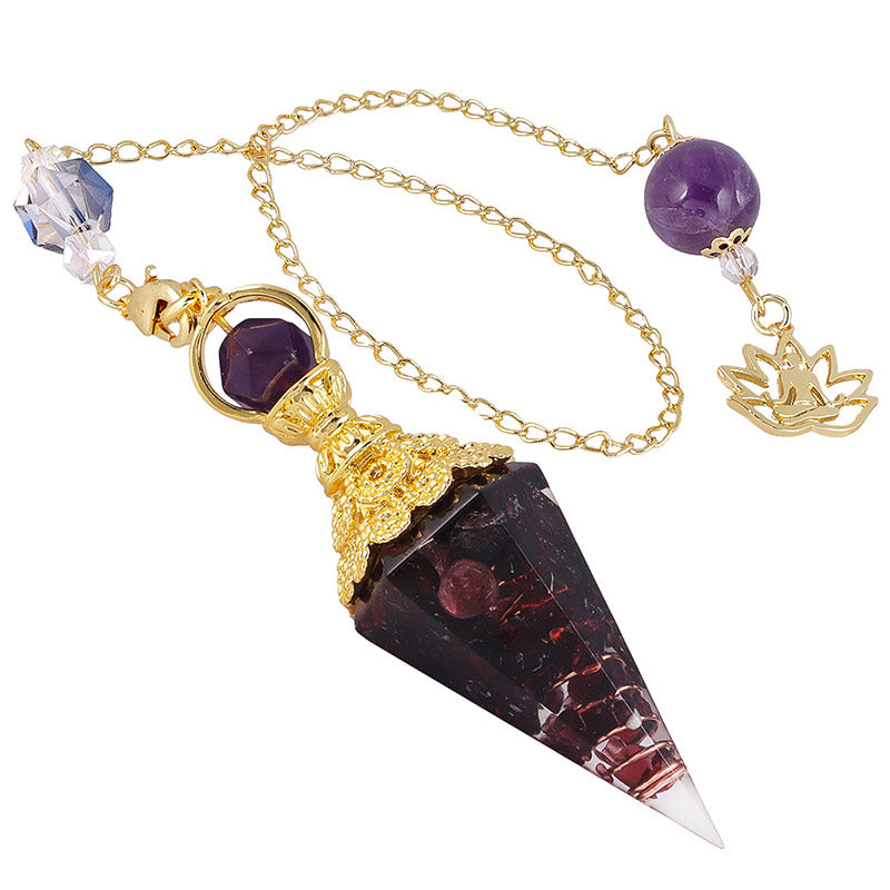 Natural Crystal Stone Pendulum - Garnet - image 18