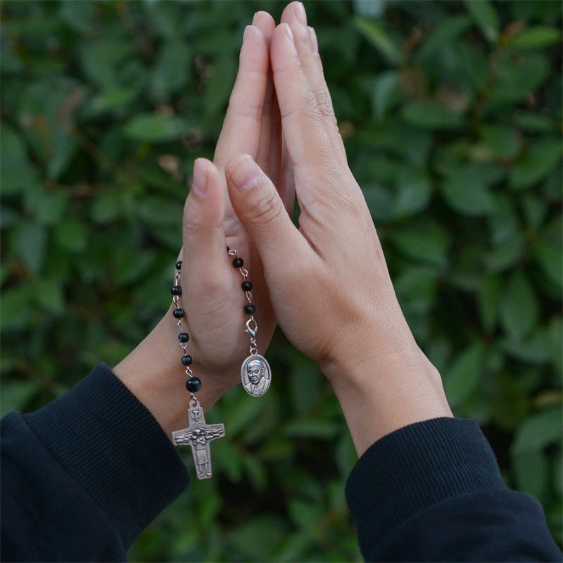 Olivenorma Vatican Holy Father Cross Pendant Rosary Beads Bracelet - image 1