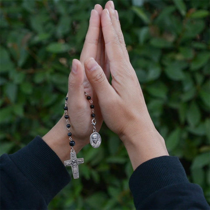 Olivenorma Vatican Holy Father Cross Pendant Rosary Beads Bracelet - image 1