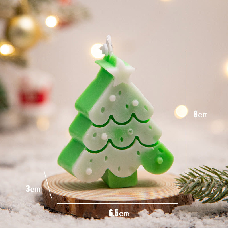 Olivenorma Christmas Atmosphere Snowflake Gingerbread Man Scented Candle - Christmas Tree # Green - image 4