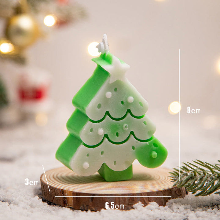 Olivenorma Christmas Atmosphere Snowflake Gingerbread Man Scented Candle - Christmas Tree # Green - image 4