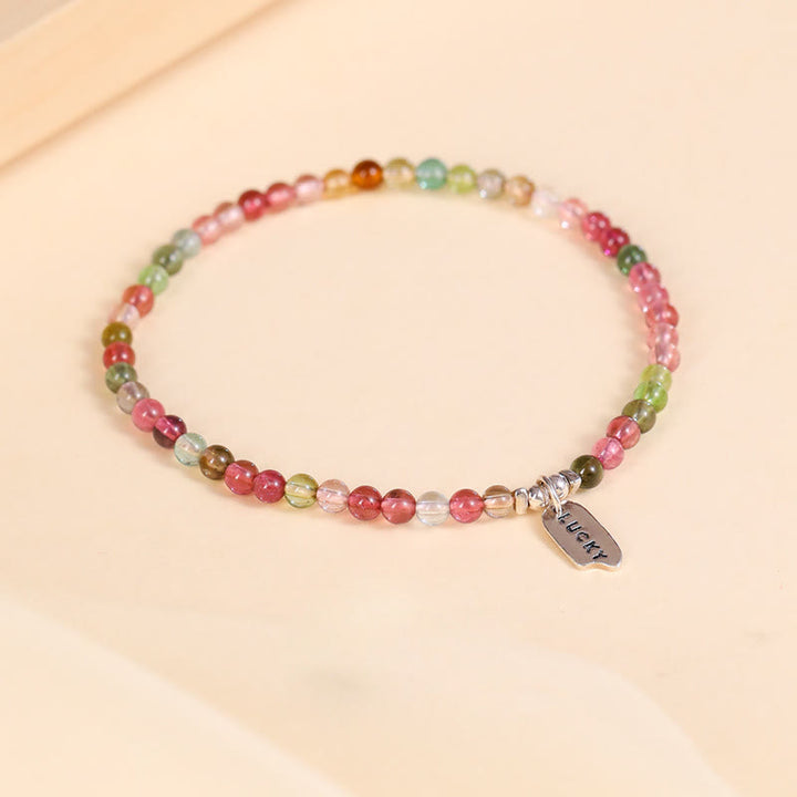 Olivenorma Natural Tourmaline 3cm Beaded Lucky Bracelet - Tourmaline - image 0