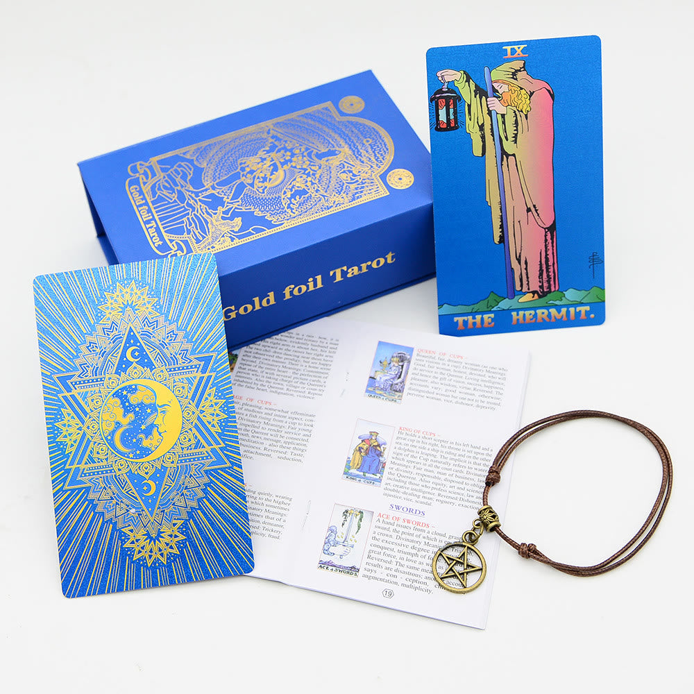 Olivenorma Green Blue Moon Gold Foil Tarot Cards - image 5