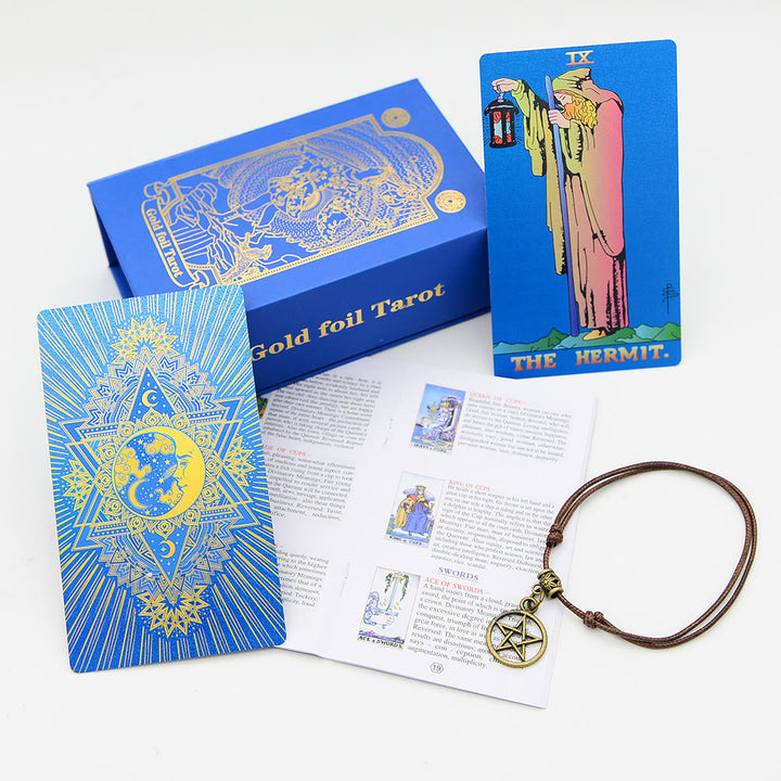Olivenorma Green Blue Moon Gold Foil Tarot Cards - image 5