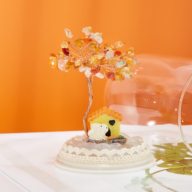 Olivenorma Natural Crystal Glass Cover Feng Shui Tree Decoration - image 12