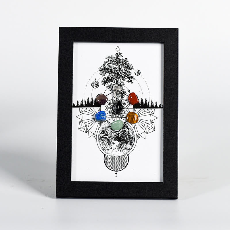 Olivenorma Tree Of Life Pattern Chakra Photo Frame Decoration - Tree Of Life&Chakra#2 - Black Photo Frame - image 5
