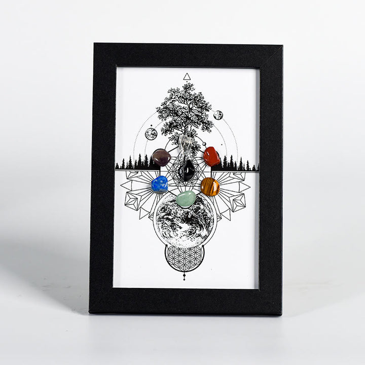 Olivenorma Tree Of Life Pattern Chakra Photo Frame Decoration - Tree Of Life&Chakra#2 - Black Photo Frame - image 5