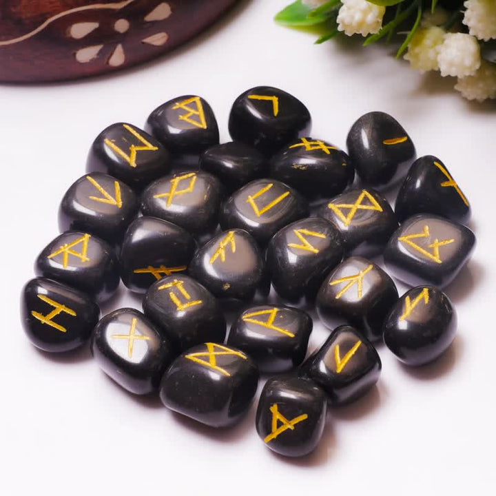 Olivenorma Rune Alphabet Carved Graphic Stone Balance Gemstone Decoration - image 40