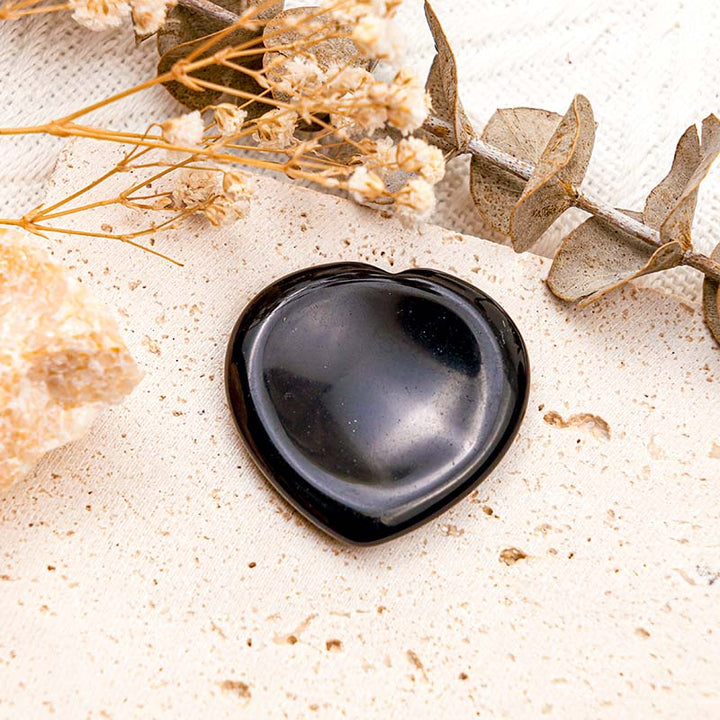 Olivenorma Black Obsidian Heart Worry Stone - Obsidian - image 0