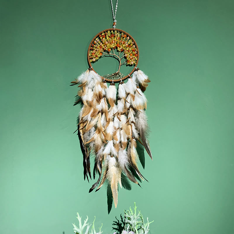 Olivenorma Acrylic Beads Tree of Life Feather Dream Catcher - image 3