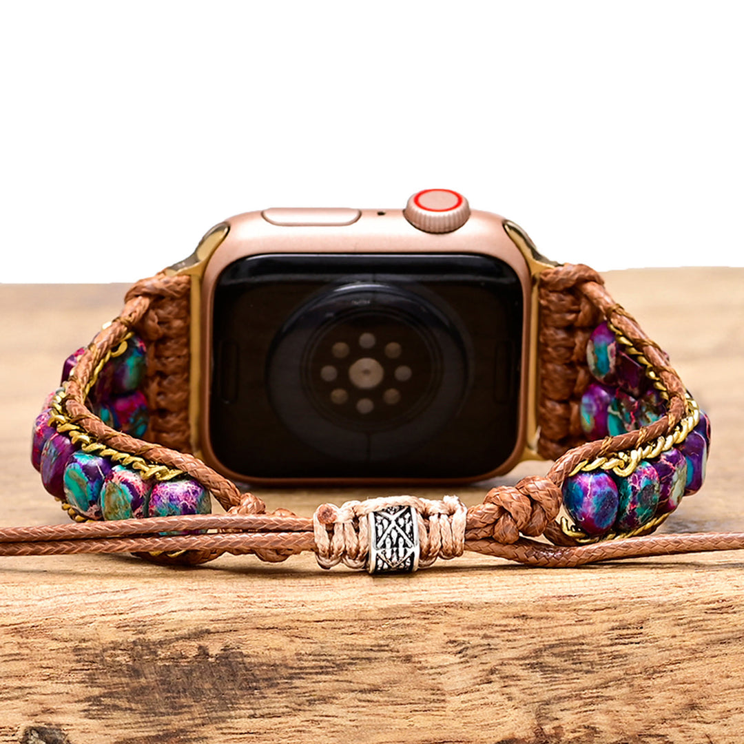 Olivenorma Blue Emperor Stone Apple Watch Strap Wrap Bracelet - image 8