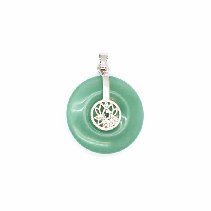 Olivenorma Natural Crystal Peace Buckle Tree Of Life Necklace - Green Aventurine - Lotus - image 25