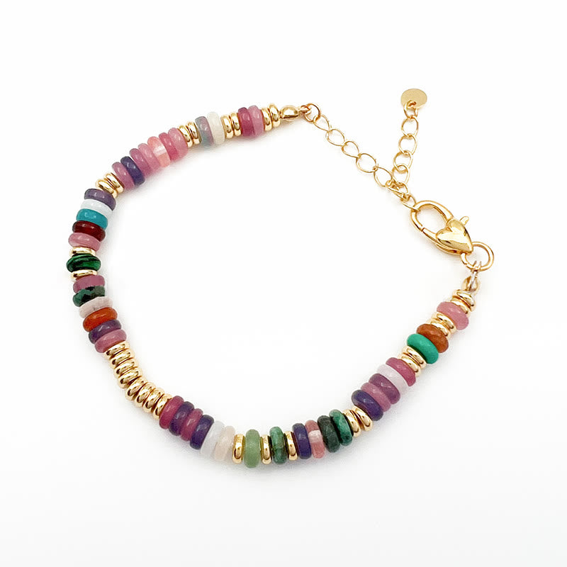 Olivenorma Boho Style Mixed Crystal Round Beads Gemstone Bracelet Necklace - image 5