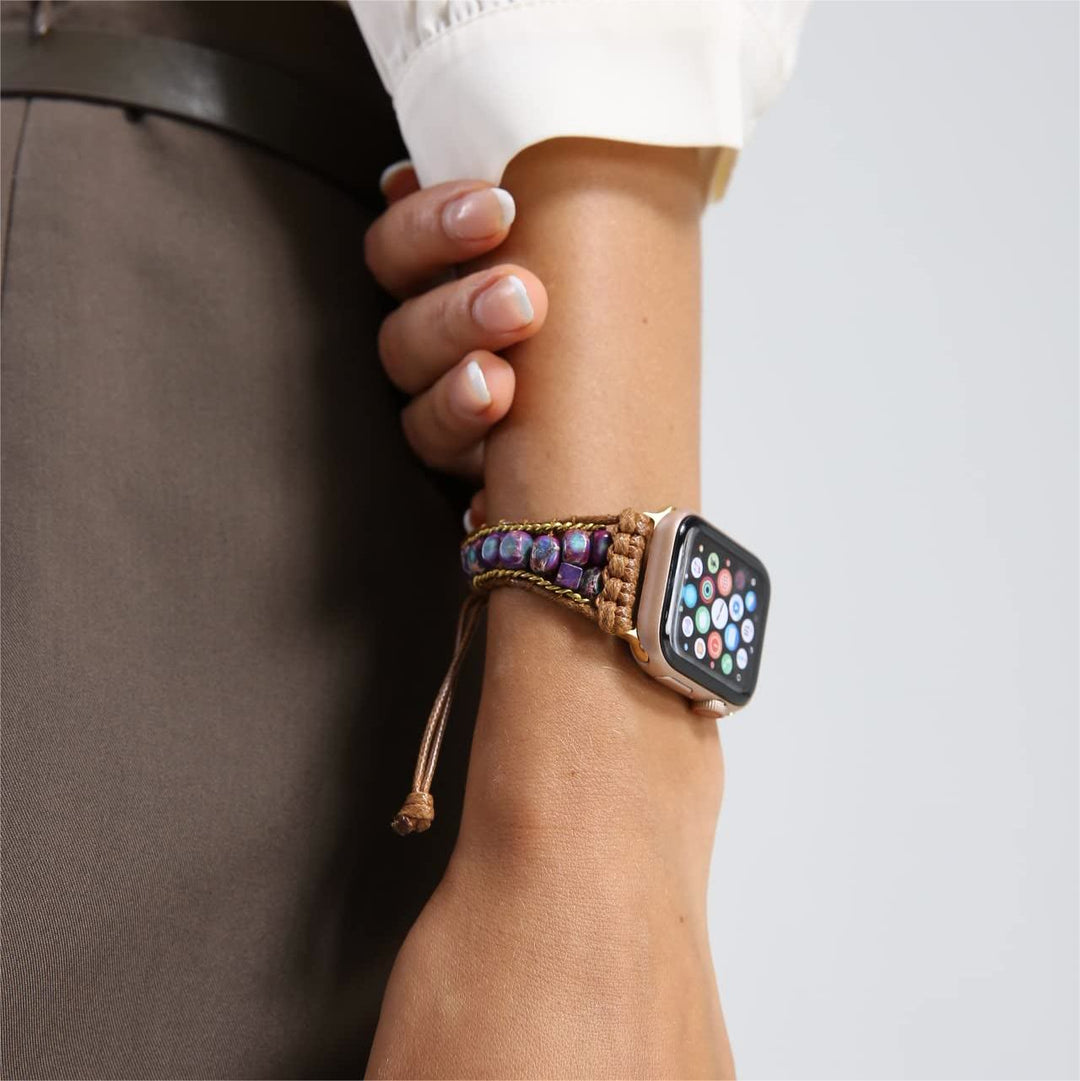 Olivenorma Blue Emperor Stone Apple Watch Strap Wrap Bracelet - image 7