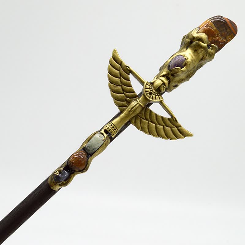 Olivenorma Witch Angel Natural Crystal Wands - Tiger Eye - Gold - image 17
