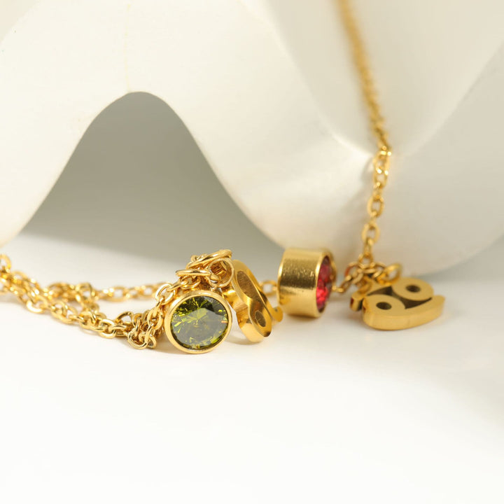 Olivenorma Zodiac Rune Birthstone Stainless Steel Necklace - image 40