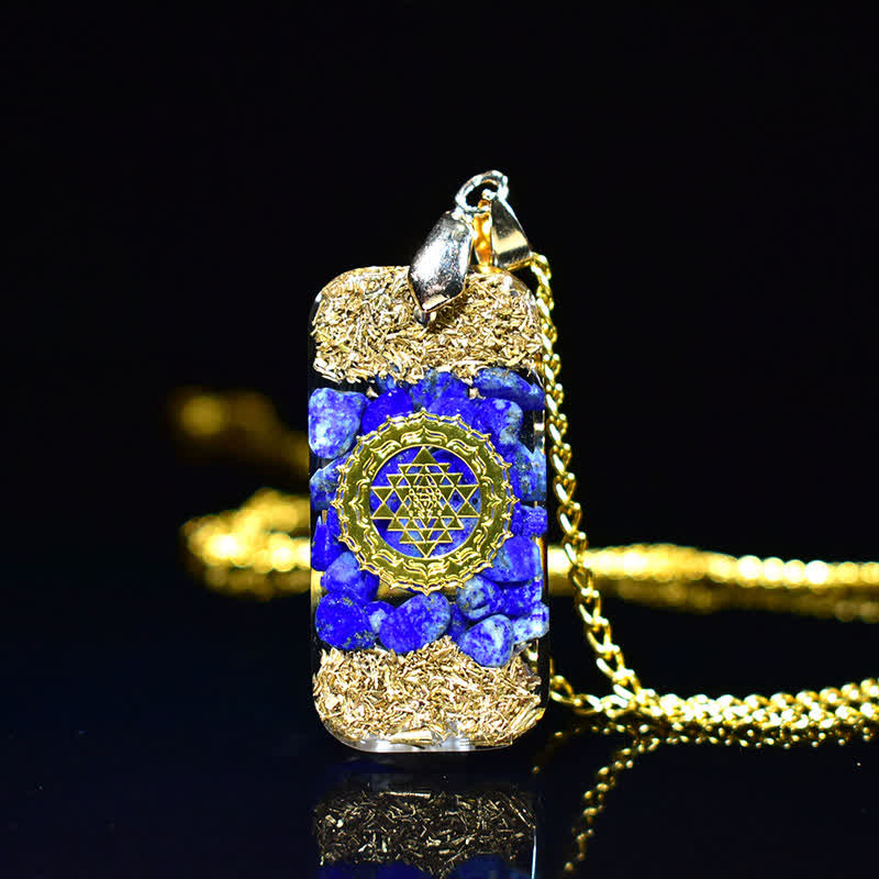 Olivenorma Raise Consciousness - Lapis Lazuli Orgone Energy Necklace - Square Lapis Lazuli - YES PLEASE $8 - image 0