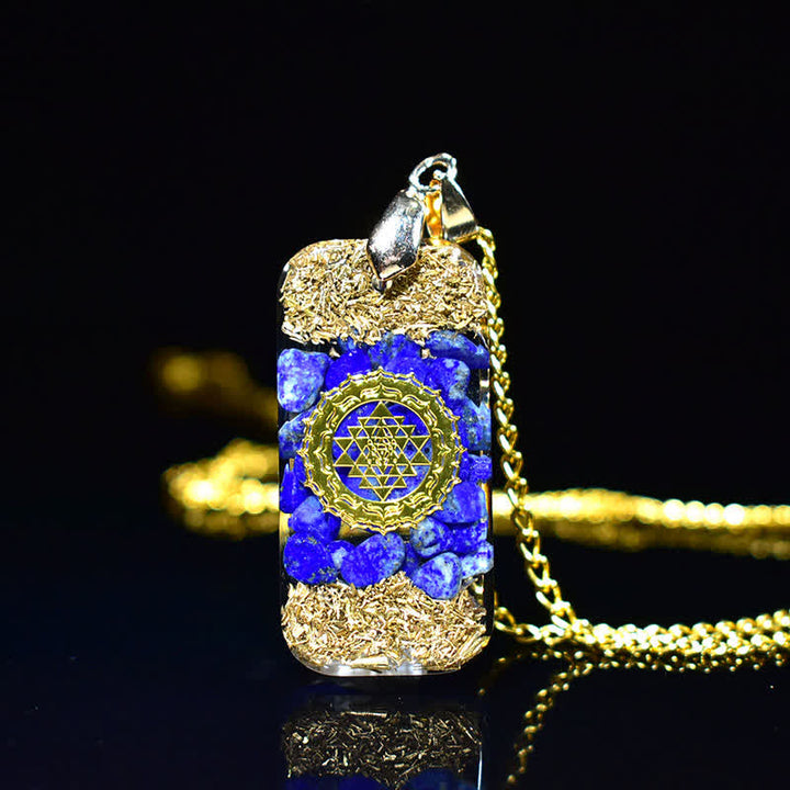 Olivenorma Raise Consciousness - Lapis Lazuli Orgone Energy Necklace - Square Lapis Lazuli - YES PLEASE $8 - image 0