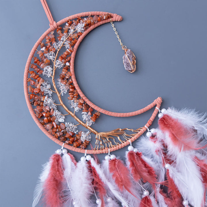 Olivenorma Natural Gravel Woven Tree of Life Moon Dream Catcher - image 5