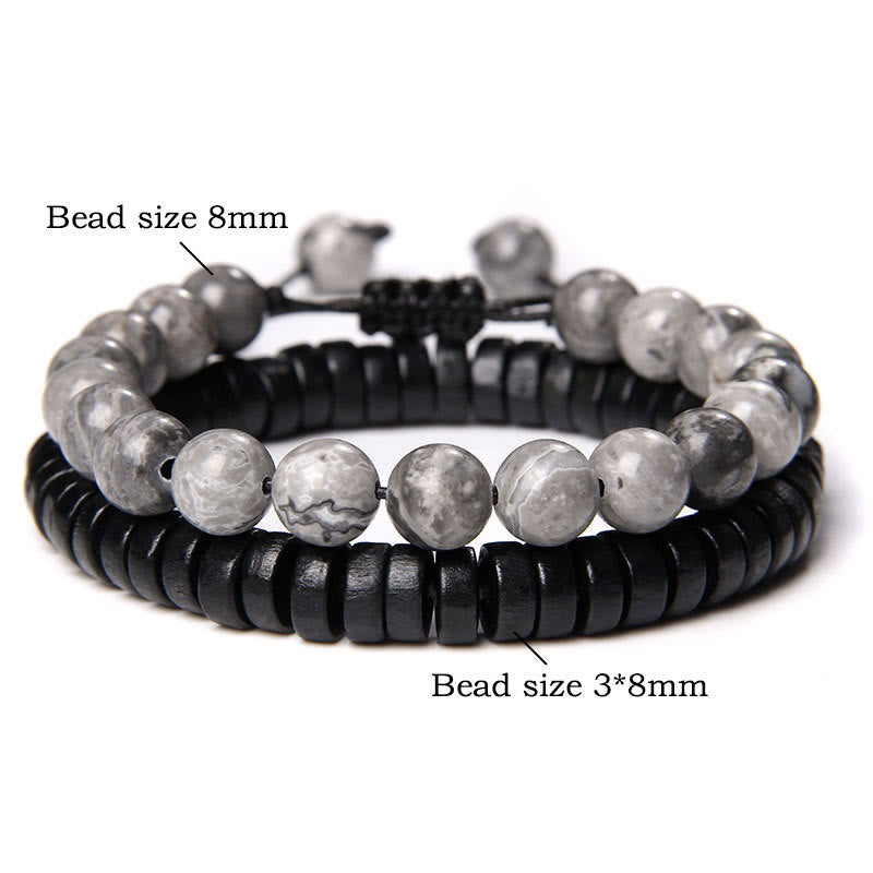 Olivenorma African Turquoise Snowflake Obsidian Double Beaded Bracelet - image 10