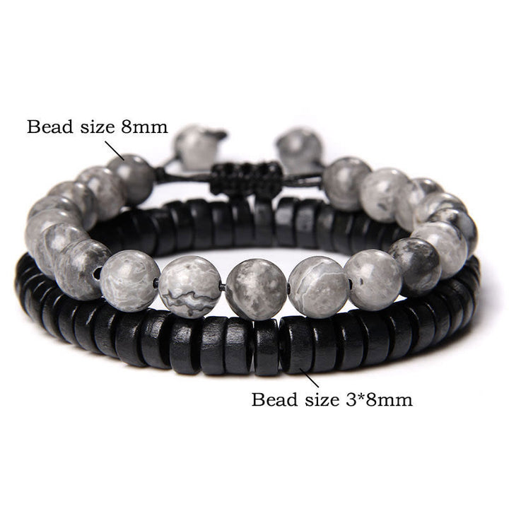 Olivenorma African Turquoise Snowflake Obsidian Double Beaded Bracelet - image 10