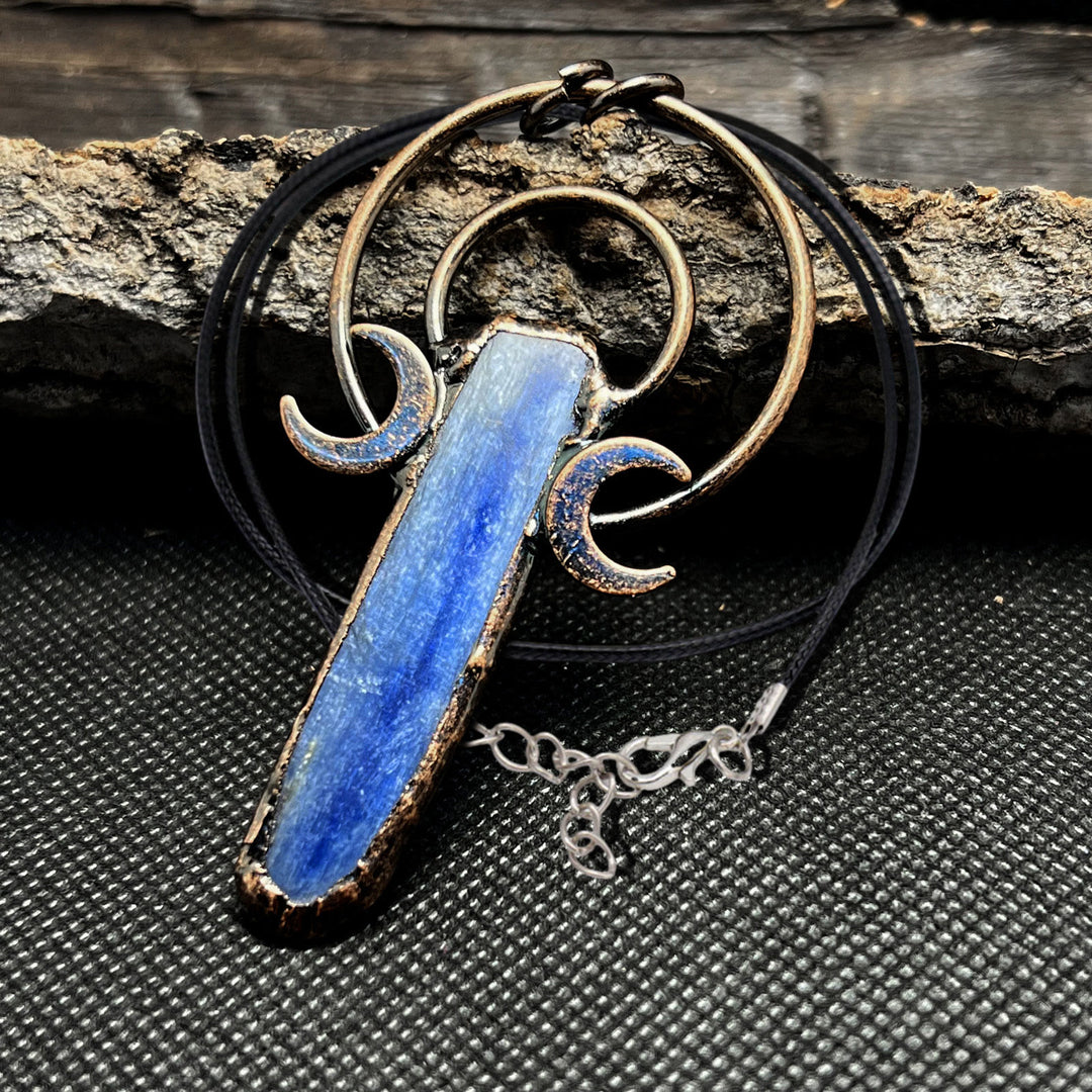 Olivenorma Kyanite Copper Double Moon Ring Pendant Necklace - Kyanite - image 0
