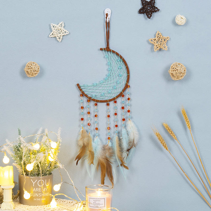 Olivenorma Blue Red Acrylic Beads Half Moon Shape Dream Catcher - Without Lights - image 0