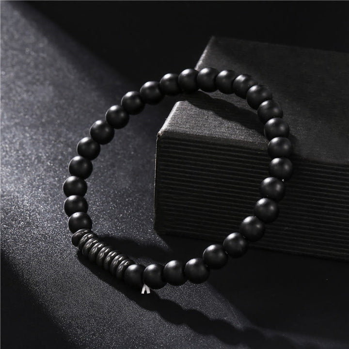 Olivenorma 6mm Natural Stone Beads Mens Bracelet - Black Onyx - image 6