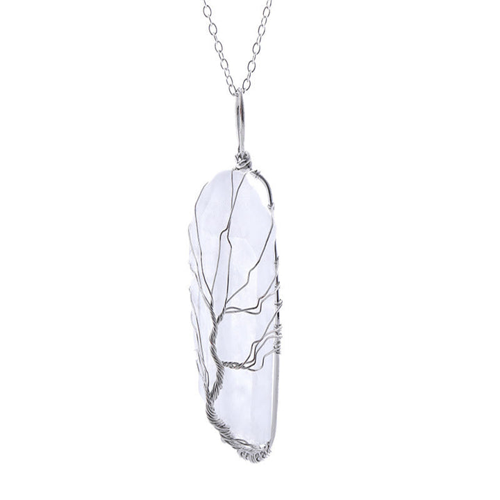 Olivenorma"Life Energy" - Tree of Life Crystal Necklace - Silver - Clear Quartz - image 17