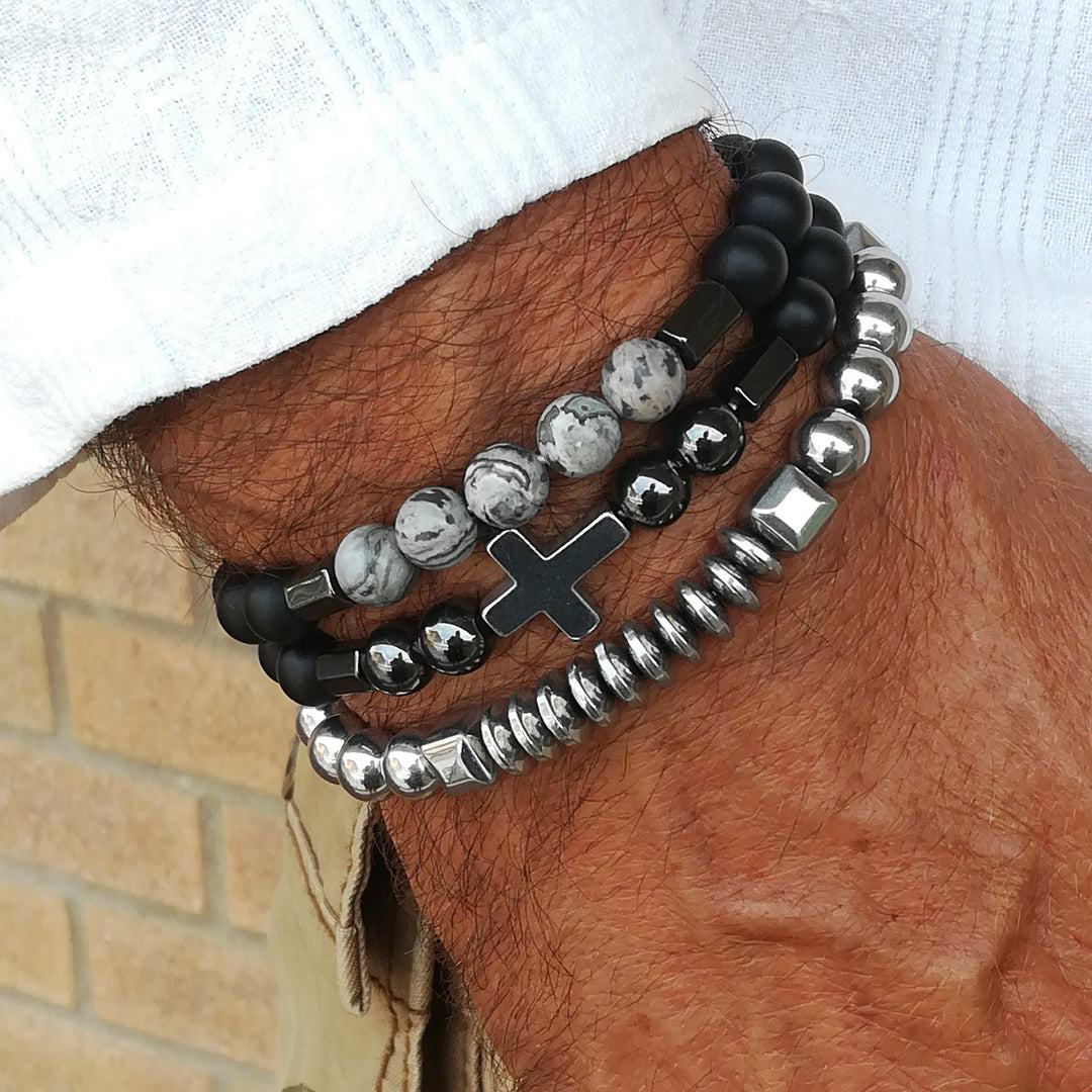Olivenorma Mens Stacking Gemstone Set Bracelet - image 2
