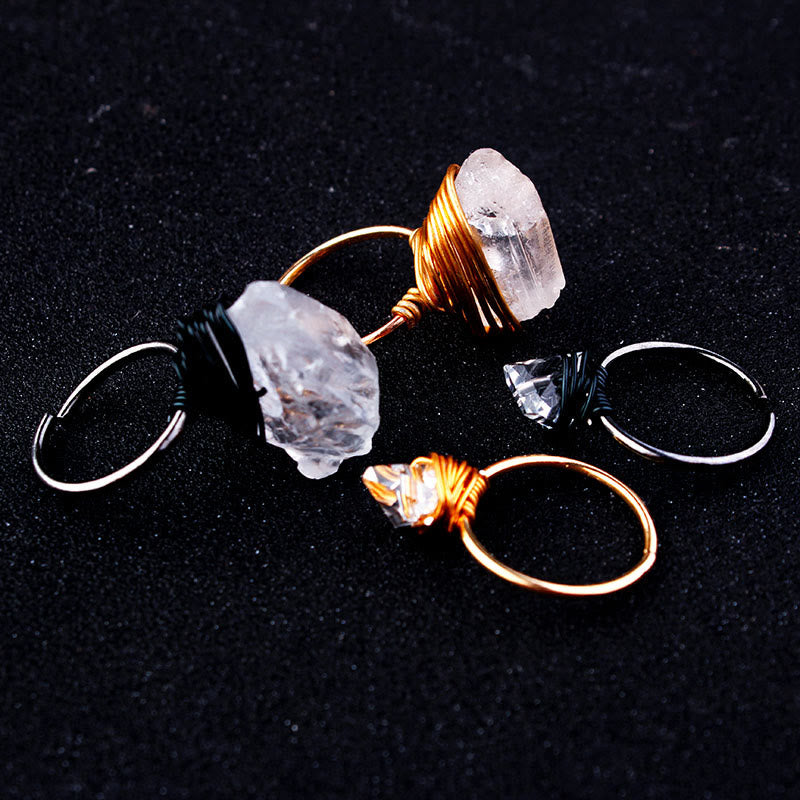 Olivenorma Handmade Natural Stone Crystal Wire Wrap Ring - image 9