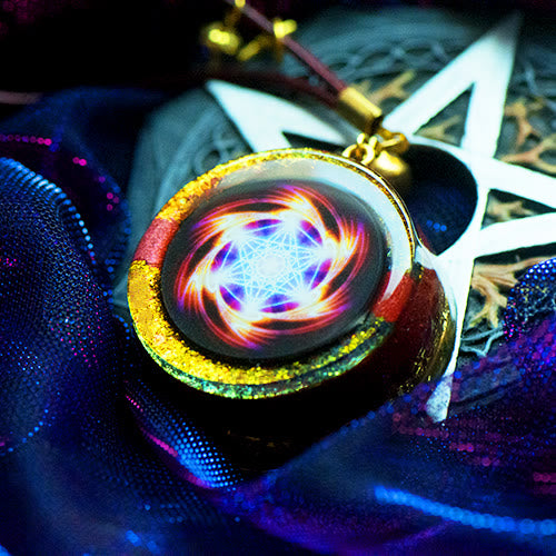 Olivenorma Maelstrom of Metatronic Fire Pendant Orgone Necklace - image 1